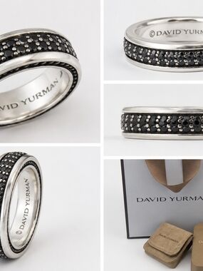 David Yurman Black Pave Diamond Band Ring